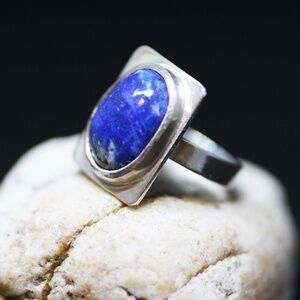 New Handmade Lapis Lazuli Sterling Silver Ring Size 5